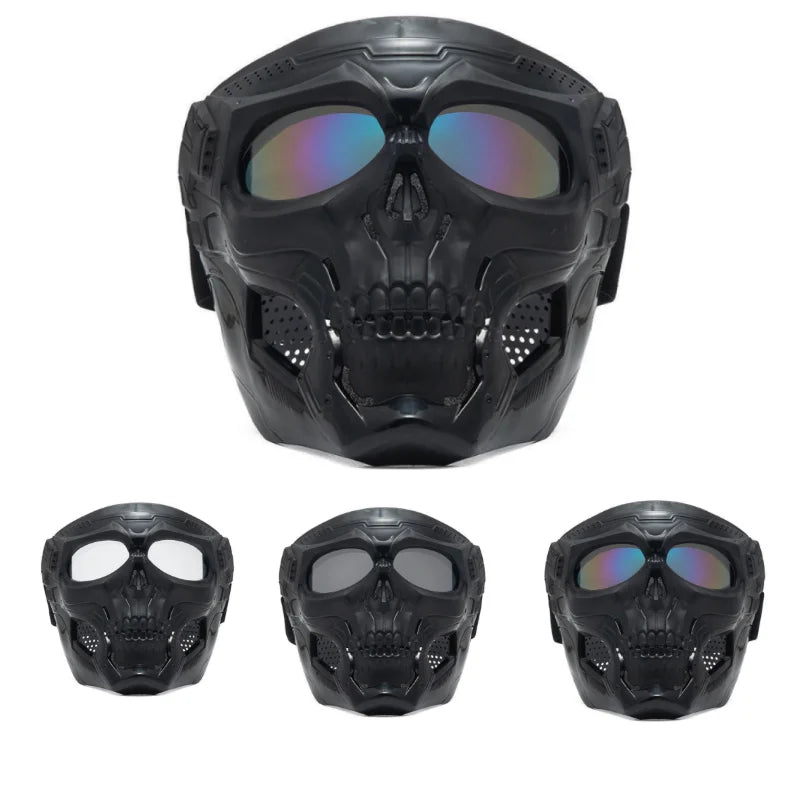 Cool Skull Horror Helmet Mask with Goggles for Off-Road Motorcycle Riding