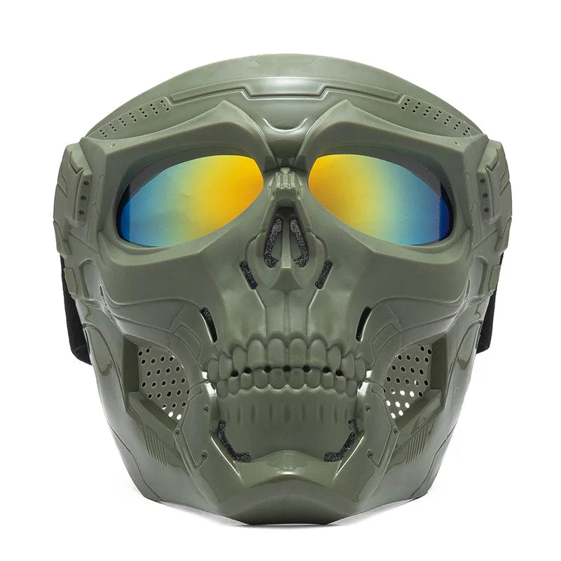 Cool Skull Horror Helmet Mask with Goggles for Off-Road Motorcycle Riding